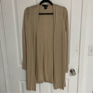 Joan Vass New York Rayon Open Front Drape Longline Cardigan Womens Size Large